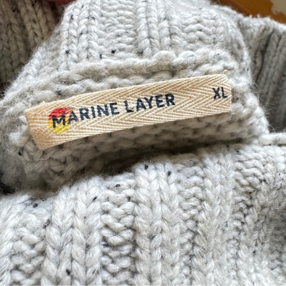 Marine Layer Women's Remi Turtleneck Sweater in Light Heather Grey Neps Size XL - Picture 8 of 13